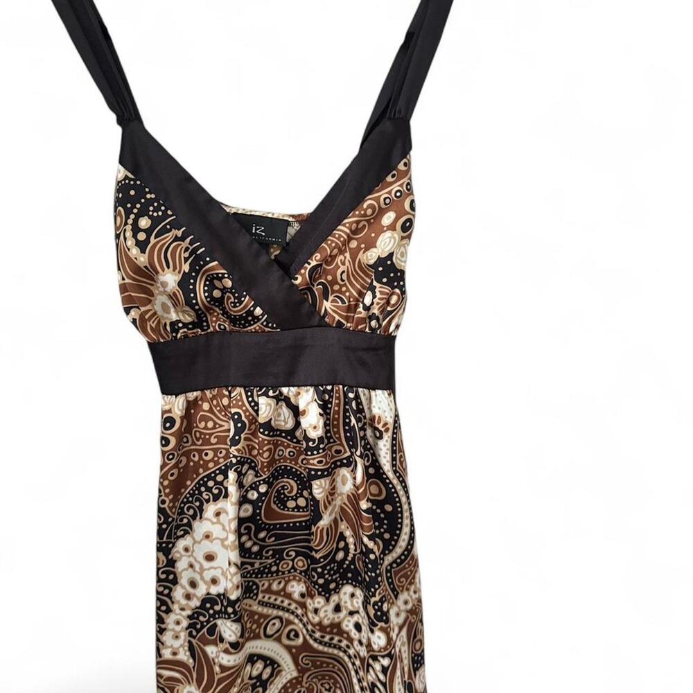Brown paisley print mini dress